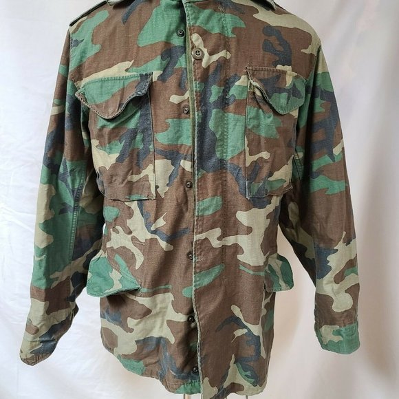 Golden MFG US Army Hooded Woodland Camo Cold Weather Heavy Military Coat Jacket - Picture 8 of 12